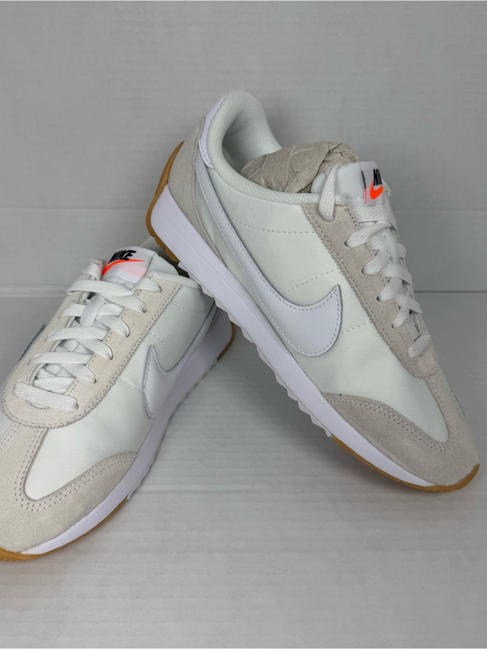 Nike White & Light Beige Athletic Sneakers